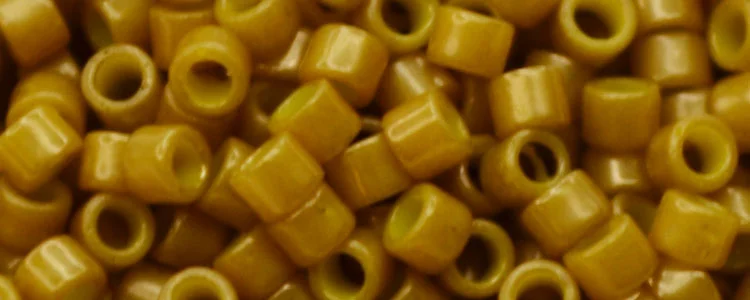 (image for) TOHO Aiko Precision Cylinder Bead. Gold Lined Mustard Matte Luster TB-1623F