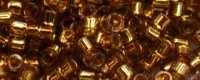 (image for) TOHO Aiko Precision Cylinder Bead. 24k Gold Lined Pink Transparent TB-754
