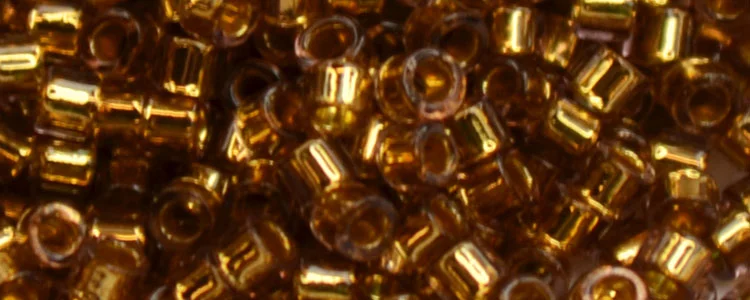 (image for) TOHO Aiko Precision Cylinder Bead. 24k Gold Lined Pink Transparent TB-754