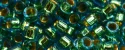 (image for) TOHO Aiko Precision Cylinder Bead. 24k Gold Lined Teal Green Transparent TB-756