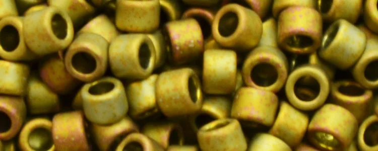 (image for) TOHO Aiko Precision Cylinder Bead. Golden Green Metallic Matte TB-513F