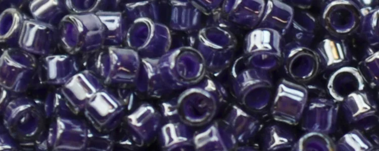 (image for) TOHO Aiko Precision Cylinder Bead. Grape Lined Aqua Luster TB-1059