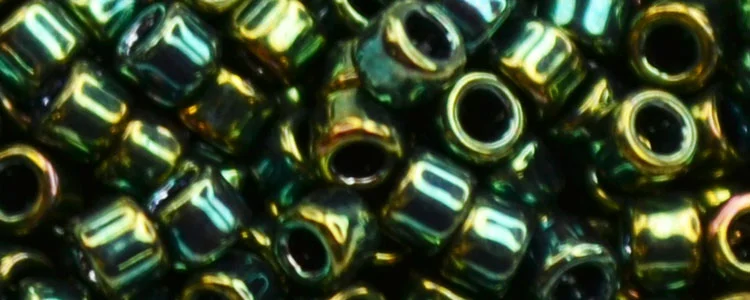 (image for) TOHO Aiko Precision Cylinder Bead. Green Iris Higher Metallic TB-507