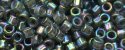 (image for) TOHO Aiko Precision Cylinder Bead. Grey Lined Aqua Rainbow TB-1820