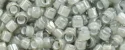 (image for) TOHO Aiko Precision Cylinder Bead. Grey Lined Crystal Transparent TB-376