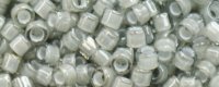 (image for) TOHO Aiko Precision Cylinder Bead. Grey Lined Crystal Transparent TB-376