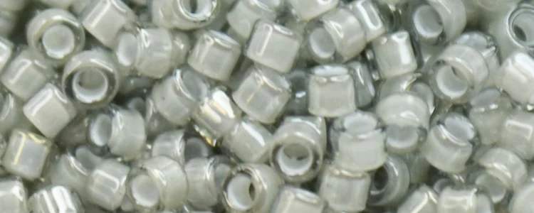 (image for) TOHO Aiko Precision Cylinder Bead. Grey Lined Crystal Transparent TB-376