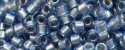 (image for) TOHO Aiko Precision Cylinder Bead. Grey Lined Sapphire Rainbow TB-1806