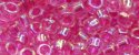 (image for) TOHO Aiko Precision Cylinder Bead. Hot Pink Lined Crystal Rainbow TB-785