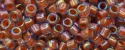 (image for) TOHO Aiko Precision Cylinder Bead. Hyacinth Lined Pink Rainbow TB-1824