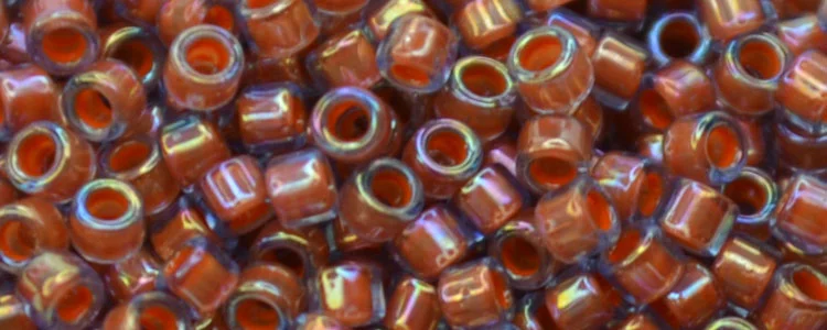 (image for) TOHO Aiko Precision Cylinder Bead. Hyacinth Lined Pink Rainbow TB-1824