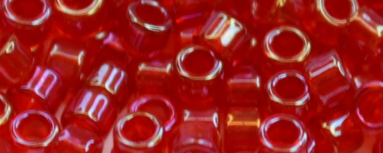 (image for) TOHO Aiko Precision Cylinder Bead. Hyacinth Lined Ruby Transparent TB-798