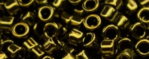 (image for) TOHO Aiko Precision Cylinder Bead. Jet Gold Luster TB-422