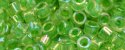 (image for) TOHO Aiko Precision Cylinder Bead. Kelly Green Lined Crystal Rainbow TB-775