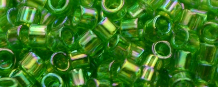 (image for) TOHO Aiko Precision Cylinder Bead. Kelly Green Transparent Rainbow TB-167