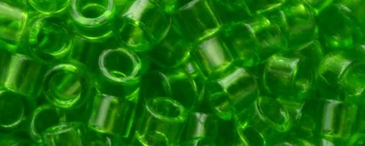 (image for) TOHO Aiko Precision Cylinder Bead. Kelly Green Transparent TB-7