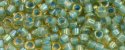 (image for) TOHO Aiko Precision Cylinder Bead. Light Aqua Lined Topaz Transparent TB-952