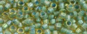 (image for) TOHO Aiko Precision Cylinder Bead. Light Aqua Lined Topaz Transparent TB-952