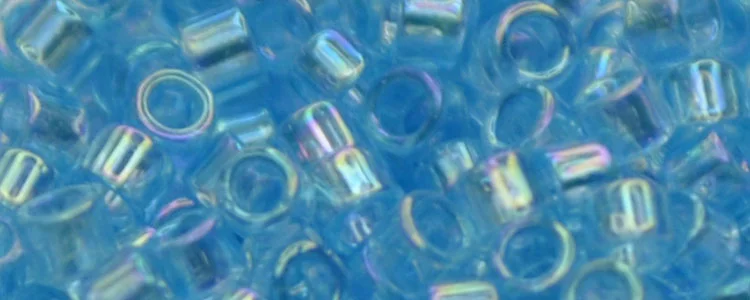 (image for) TOHO Aiko Precision Cylinder Bead. Light Aqua Transparent Rainbow TB-163