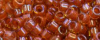 TOHO Aiko Precision Cylinder Bead. Light Brick Red Lined Topaz Transparent TB-951 (image for) TOHO Aiko Precision Cylinder Bead. Light Brick Red Lined Topaz Transparent TB-951