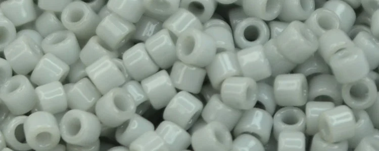 (image for) TOHO Aiko Precision Cylinder Bead. Light Grey Opaque TB-53