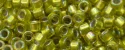 (image for) TOHO Aiko Precision Cylinder Bead. Lime Green Lined Peridot Rainbow TB-1811