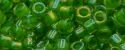 (image for) TOHO Aiko Precision Cylinder Bead. Lime Lined Jonquil Transparent TB-306