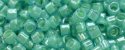 (image for) TOHO Aiko Precision Cylinder Bead. Lime Lined Aqua Transparent TB-954