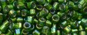 (image for) TOHO Aiko Precision Cylinder Bead. Lime Lined Emerald Rainbow TB-1804