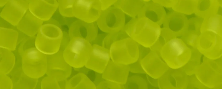 (image for) TOHO Aiko Precision Cylinder Bead. Lime Green Transparent Matte TB-4F