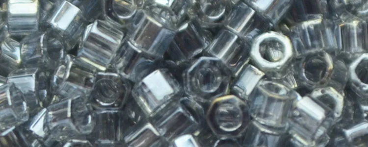 (image for) TOHO Aiko Precision Cylinder Bead. Light Black Diamond Transparent Luster TB-112