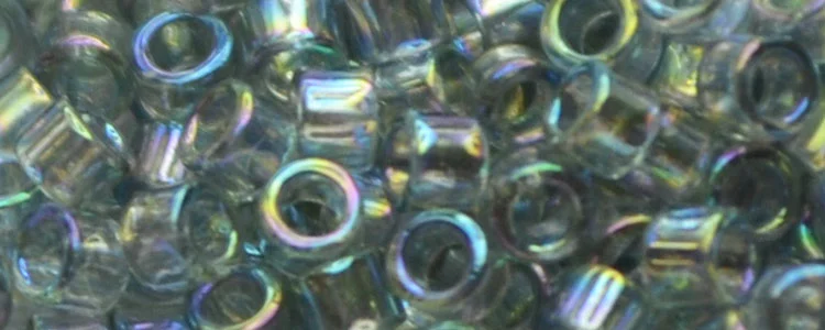 (image for) TOHO Aiko Precision Cylinder Bead. Light Black Diamond Transparent Rainbow TB-176