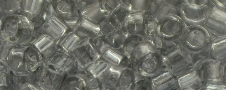 (image for) TOHO Aiko Precision Cylinder Bead. Light Black Diamond Transparent TB-9