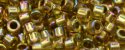 (image for) TOHO Aiko Precision Cylinder Bead. Light Green Lined Amber Rainbow TB-1802