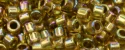 (image for) TOHO Aiko Precision Cylinder Bead. Light Green Lined Amber Rainbow TB-1802