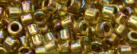 (image for) TOHO Aiko Precision Cylinder Bead. Light Green Lined Amber Rainbow TB-1802