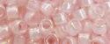 (image for) TOHO Aiko Precision Cylinder Bead. Light Rose Lined Crystal Rainbow TB-780