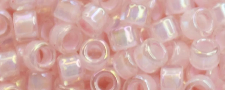 (image for) TOHO Aiko Precision Cylinder Bead. Light Rose Lined Crystal Rainbow TB-780
