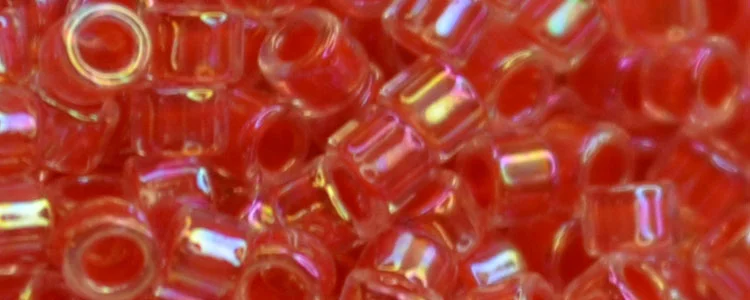 (image for) TOHO Aiko Precision Cylinder Bead. Light Siam Lined Crystal Rainbow TB-791