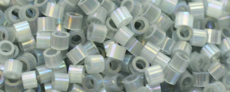 (image for) TOHO Aiko Precision Cylinder Bead. Medium Grey Satin Rainbow TB-1583