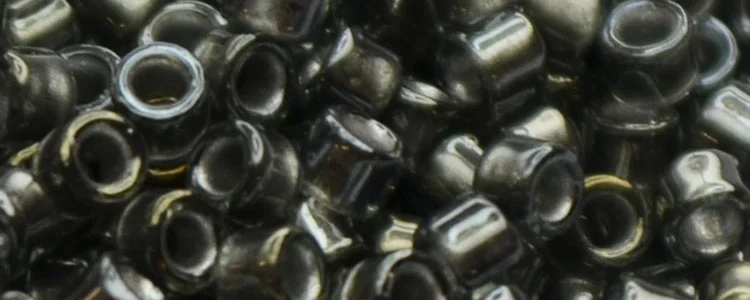 (image for) TOHO Aiko Precision Cylinder Bead. Metallic Blue Lined Black Diamond TB-282