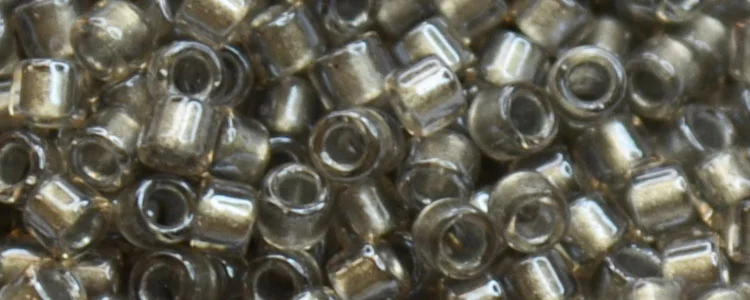 (image for) TOHO Aiko Precision Cylinder Bead. Metallic Lined Light Grey Semi Matte TB-1009