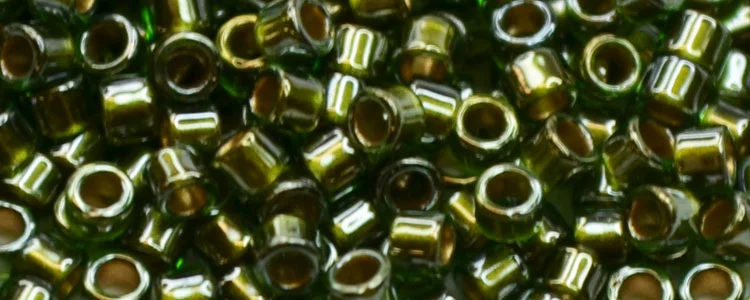 (image for) TOHO Aiko Precision Cylinder Bead. Metallic Lined Olive Luster TB-1007