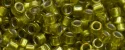 (image for) TOHO Aiko Precision Cylinder Bead. Metallic Lined Peridot Luster TB-1013