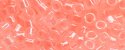 (image for) TOHO Aiko Precision Cylinder Bead. Neon Salmon Lined Crystal Transparent TB-830