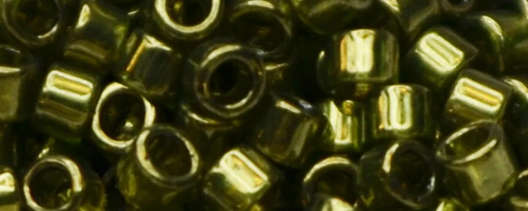 (image for) TOHO Aiko Precision Cylinder Bead. Olive Green Gold Luster TB-324