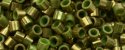 (image for) TOHO Aiko Precision Cylinder Bead. Olive 24k Gilded Marbled Opaque TB-1702