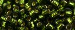 (image for) TOHO Aiko Precision Cylinder Bead. Olivine Silver Lined TB-37