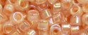 (image for) TOHO Aiko Precision Cylinder Bead. Peach Lined Crystal Rainbow TB-794