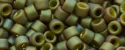 (image for) TOHO Aiko Precision Cylinder Bead. Pink Lined Lime Iris Matte Luster TB-1627F